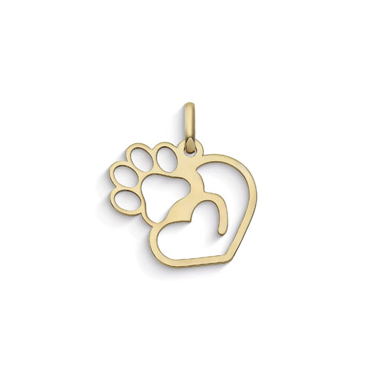 Ciondolo Comete Stella bag in oro giallo con simbolo zampa MISURA UNICA