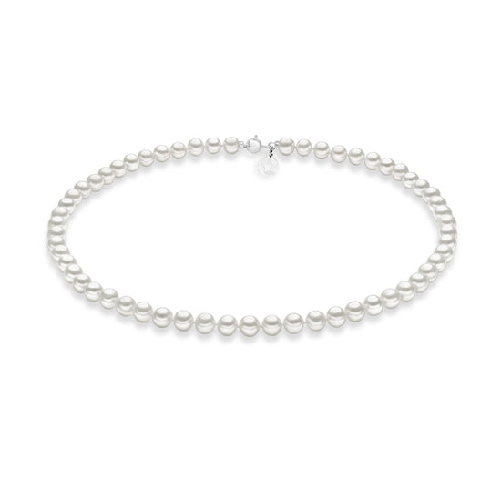 Collana girocollo Comete oro bianco perle coltivate 4,5/5 mm MISURA UNICA