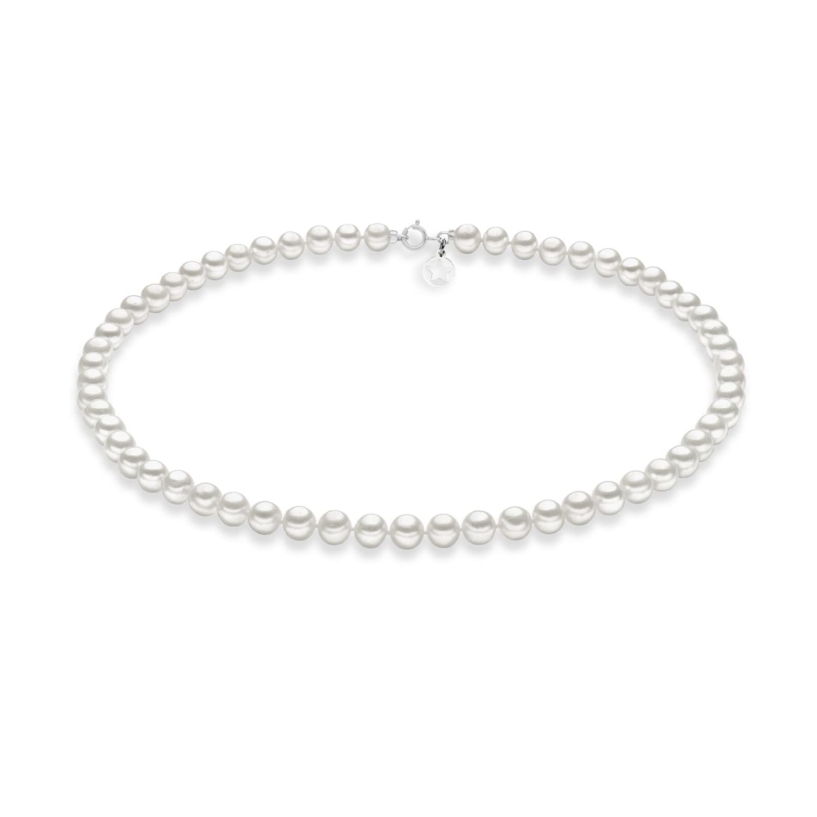 Collana girocollo Comete oro bianco perle coltivate 4,5/5 mm MISURA UNICA