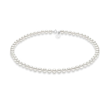 Collana girocollo Comete oro bianco perle coltivate 4,5/5 mm MISURA UNICA
