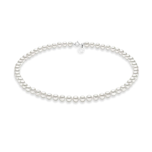 Collana girocollo Comete oro bianco perle coltivate 4,5/5 mm MISURA UNICA