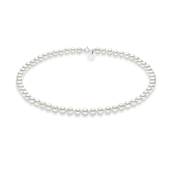 Collana girocollo Comete oro bianco perle coltivate 5/5,5 mm MISURA UNICA