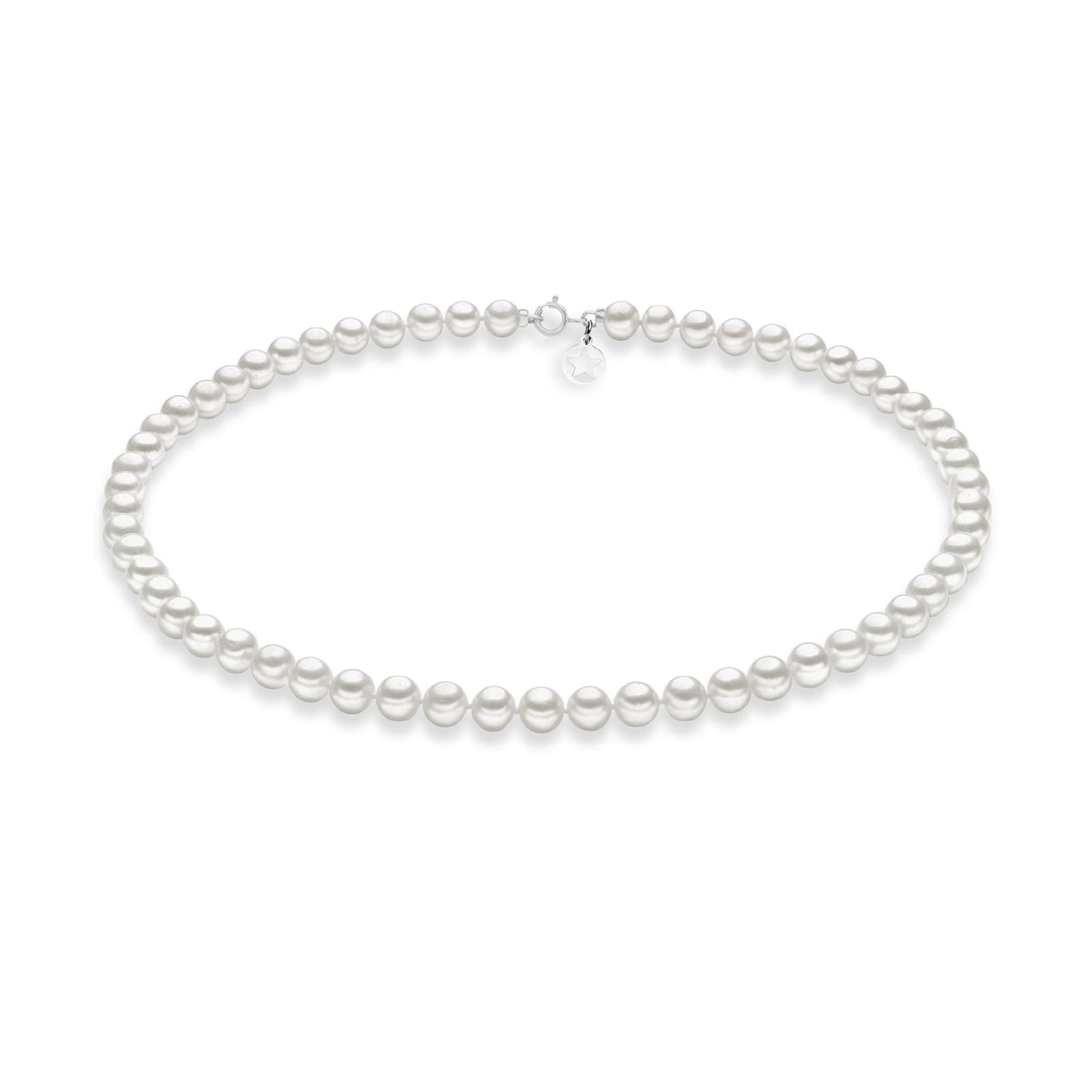 Collana girocollo Comete oro bianco perle coltivate 5/5,5 mm MISURA UNICA