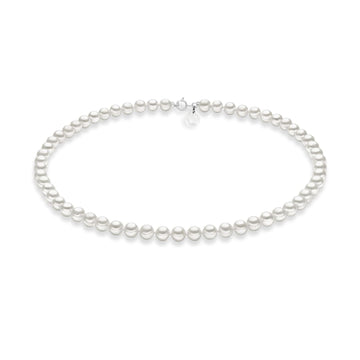 Collana girocollo Comete oro bianco perle coltivate 5/5,5 mm MISURA UNICA