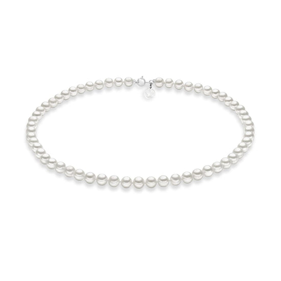 Collana girocollo Comete oro bianco perle coltivate 5,5/6 mm MISURA UNICA