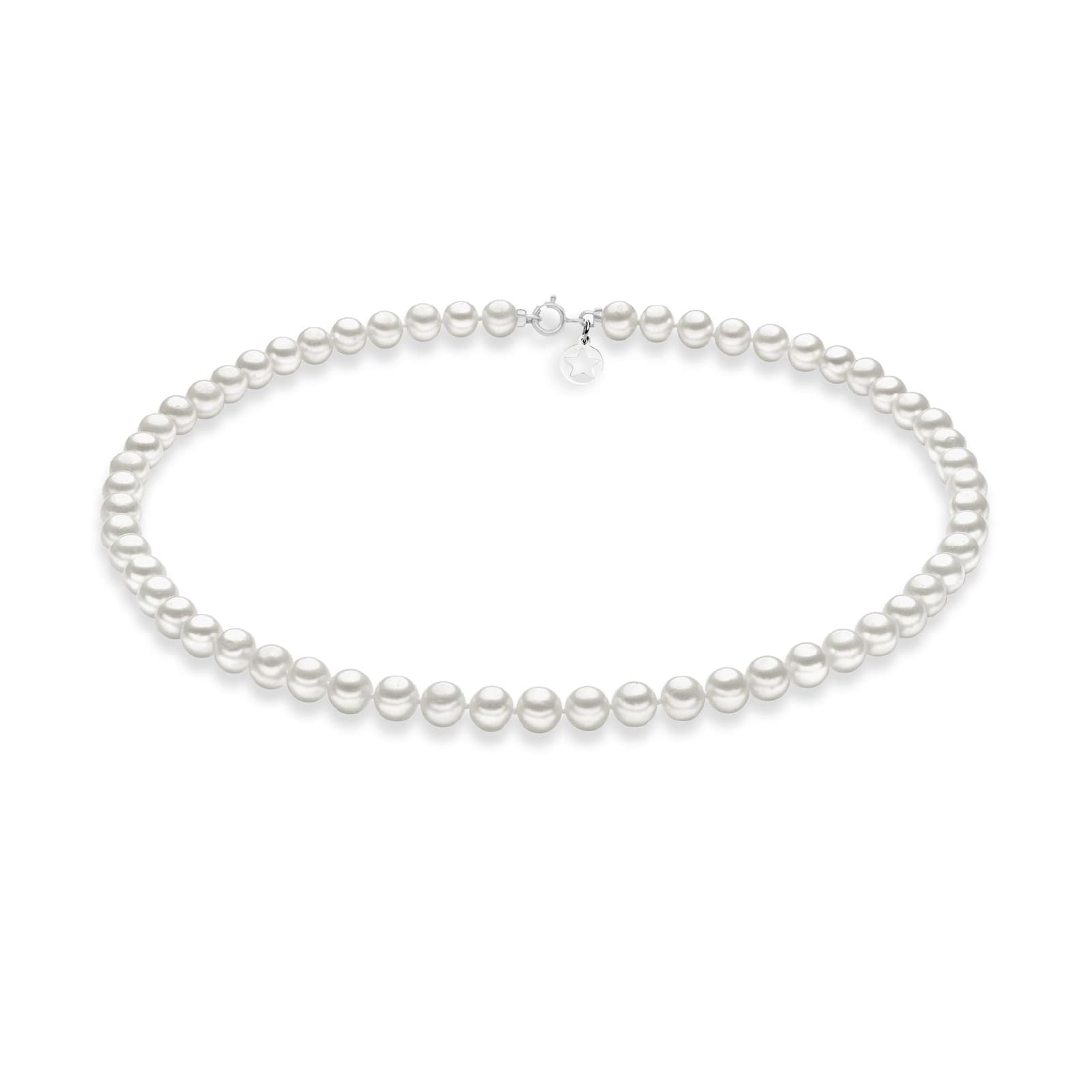 Collana girocollo Comete oro bianco perle coltivate 5,5/6 mm MISURA UNICA