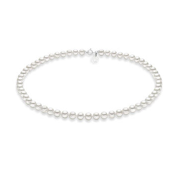 Collana girocollo Comete oro bianco perle coltivate 5,5/6 mm MISURA UNICA