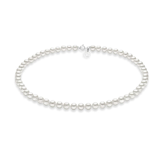 Collana girocollo Comete oro bianco perle coltivate 5,5/6 mm MISURA UNICA