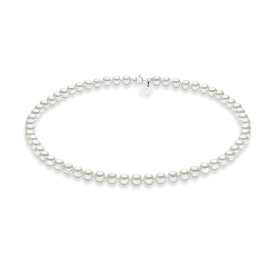 Collana girocollo Comete oro bianco perle coltivate 6/6,5 mm MISURA UNICA
