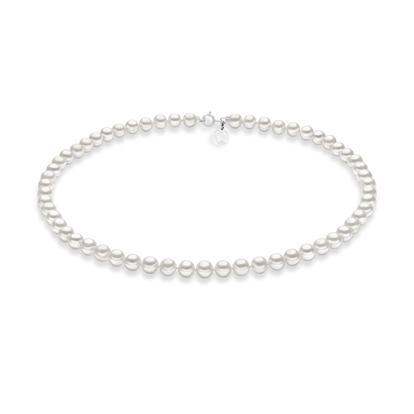 Collana girocollo Comete oro bianco perle coltivate 6/6,5 mm MISURA UNICA