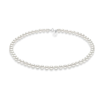 Collana girocollo Comete oro bianco perle coltivate 6/6,5 mm MISURA UNICA