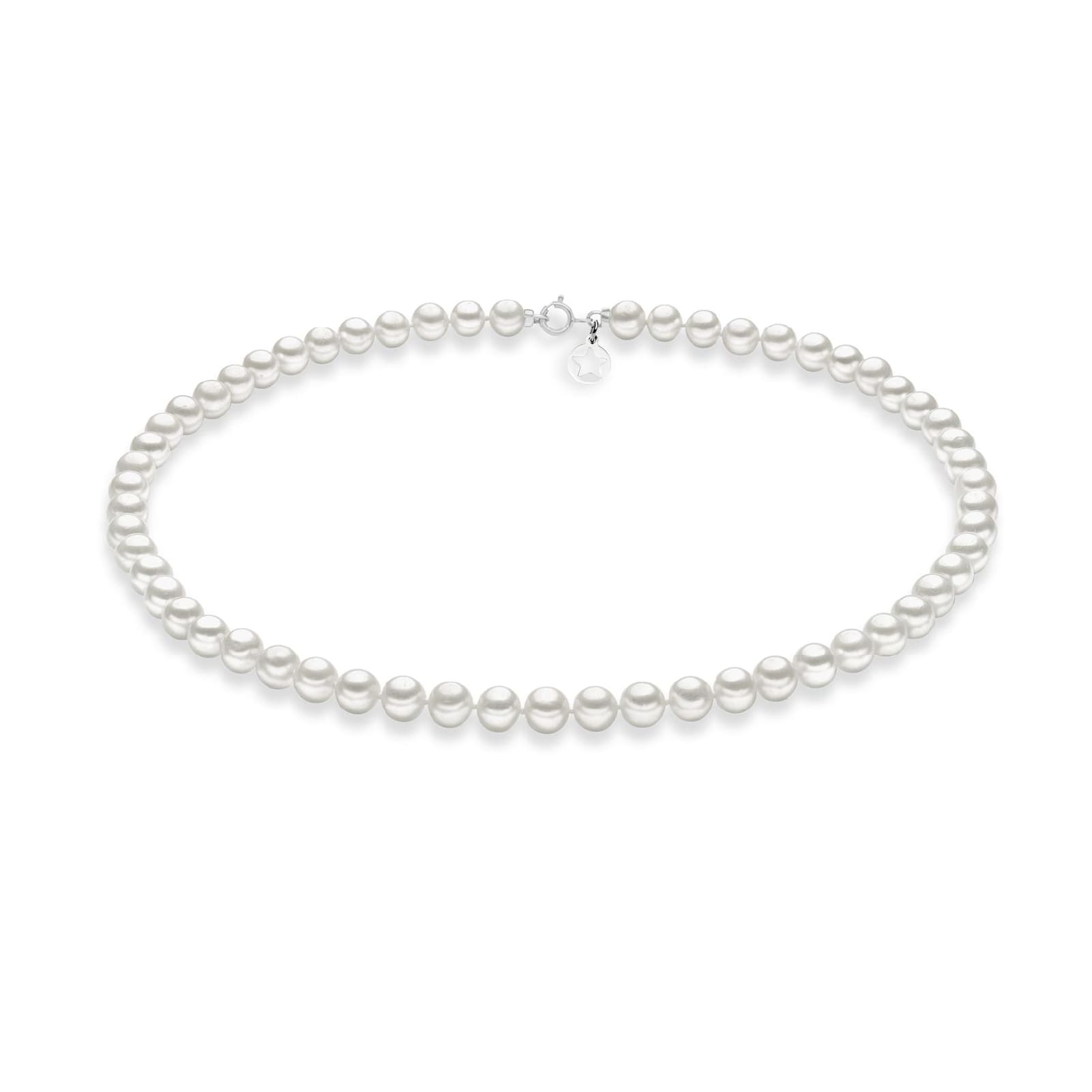 Collana girocollo Comete oro bianco perle coltivate 6,5/7 mm MISURA UNICA