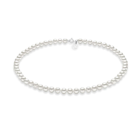 Collana girocollo Comete oro bianco perle coltivate 6,5/7 mm MISURA UNICA