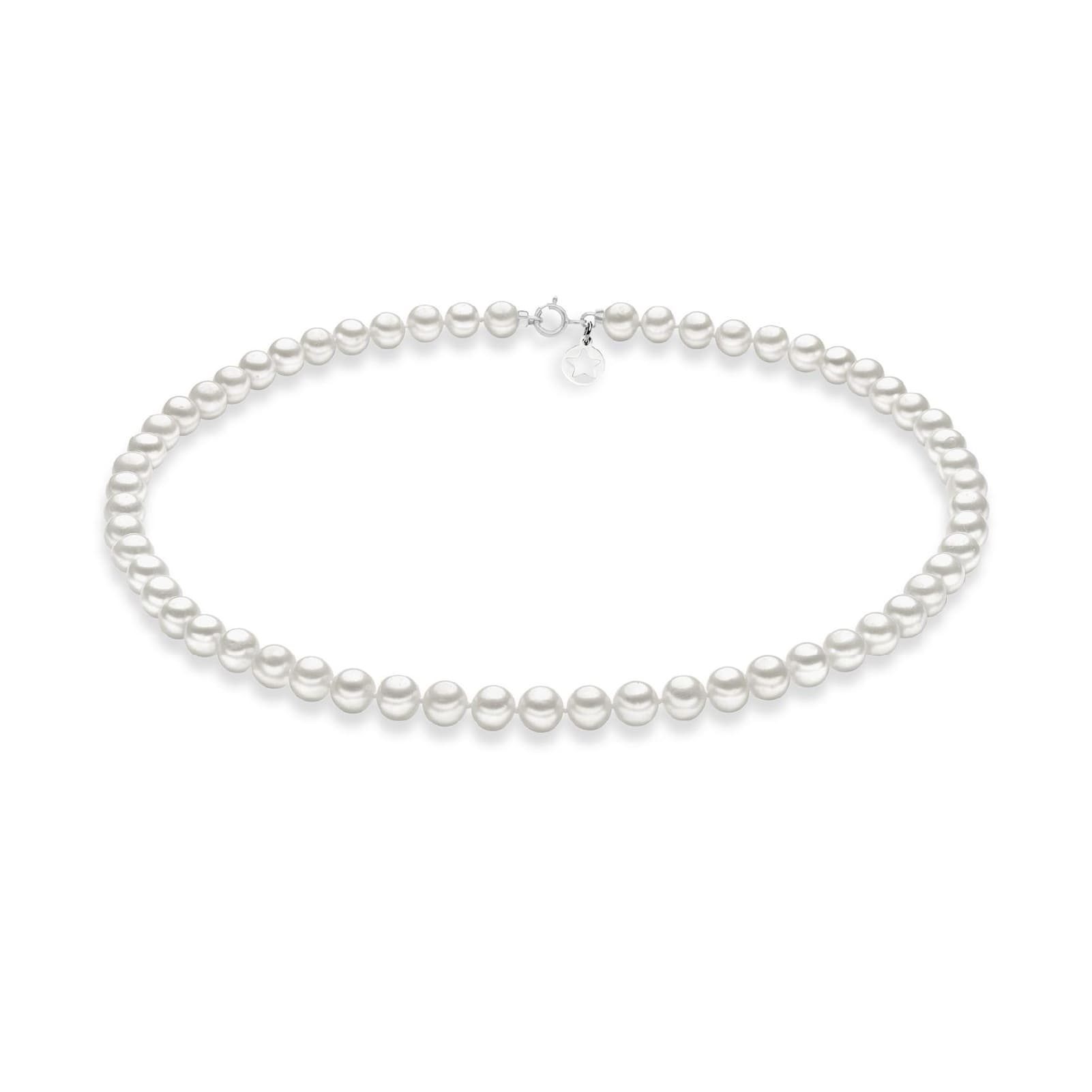 Collana girocollo Comete oro bianco perle coltivate 7/7,5 mm MISURA UNICA