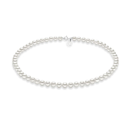 Collana girocollo Comete oro bianco perle coltivate 7/7,5 mm MISURA UNICA