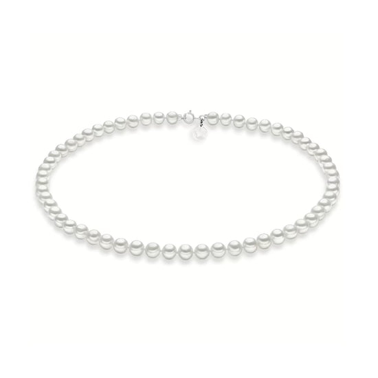 Collana Comete in oro bianco con perle coltivate 3,5/4 mm MISURA UNICA
