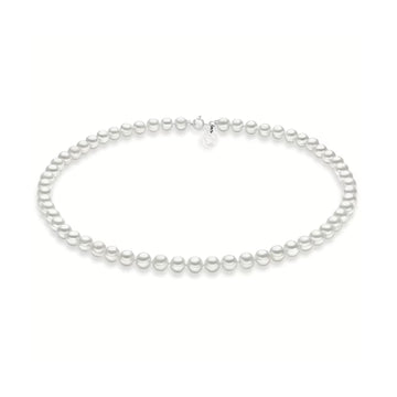 Collana Comete in oro bianco con perle coltivate 3,5/4 mm MISURA UNICA
