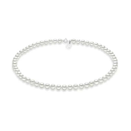 Collana Comete in oro bianco con perle coltivate 3,5/4 mm MISURA UNICA