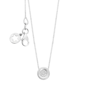 Collana girocollo Comete in oro bianco e diamante 0,03ct G SI MISURA UNICA