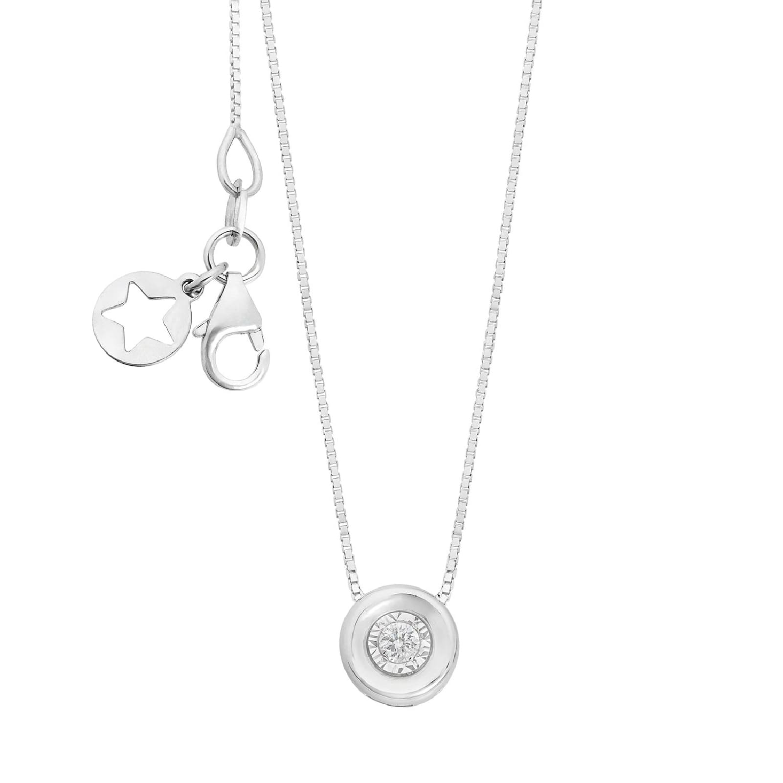 Collana girocollo Comete in oro bianco e diamante 0,04ct G SI MISURA UNICA