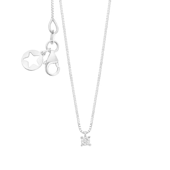 Collana girocollo Comete oro bianco e diamante 0,005 ct G SI MISURA UNICA