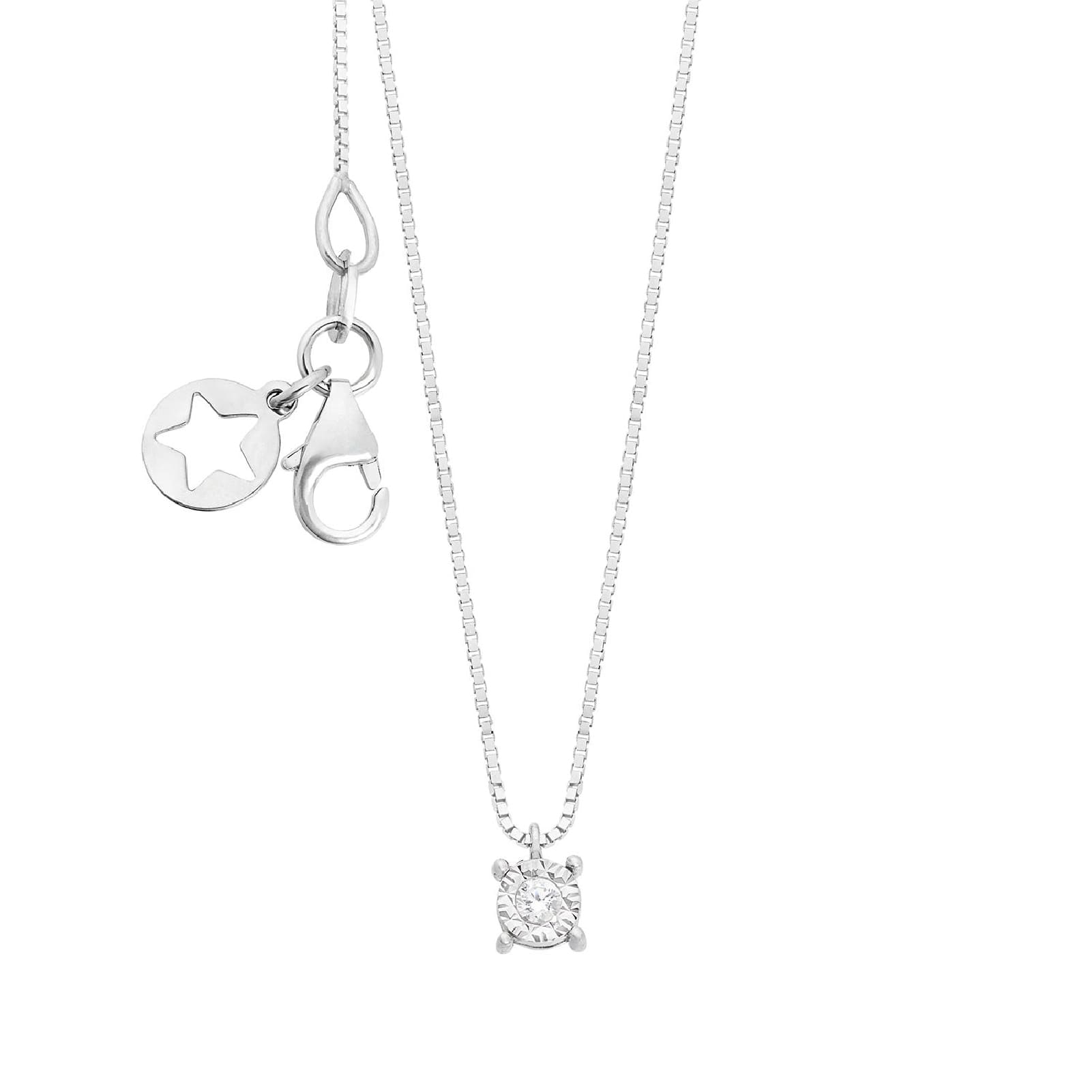 Collana girocollo Comete oro bianco e diamante 0,02 ct G SI MISURA UNICA