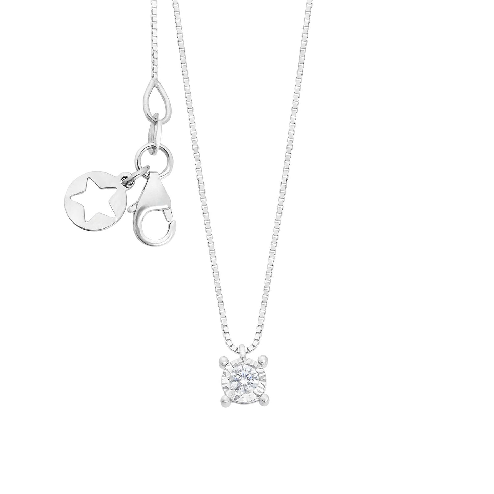 Collana girocollo Comete oro bianco e diamante 0,03 ct G SI MISURA UNICA