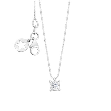 Collana girocollo Comete oro bianco e diamante 0,05 ct G SI MISURA UNICA