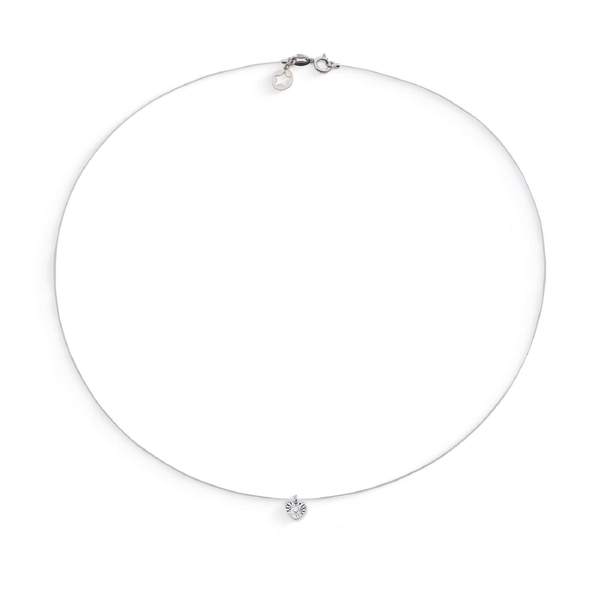 Collana girocollo Comete in oro bianco 9kt e diamante 0,075ct MISURA UNICA