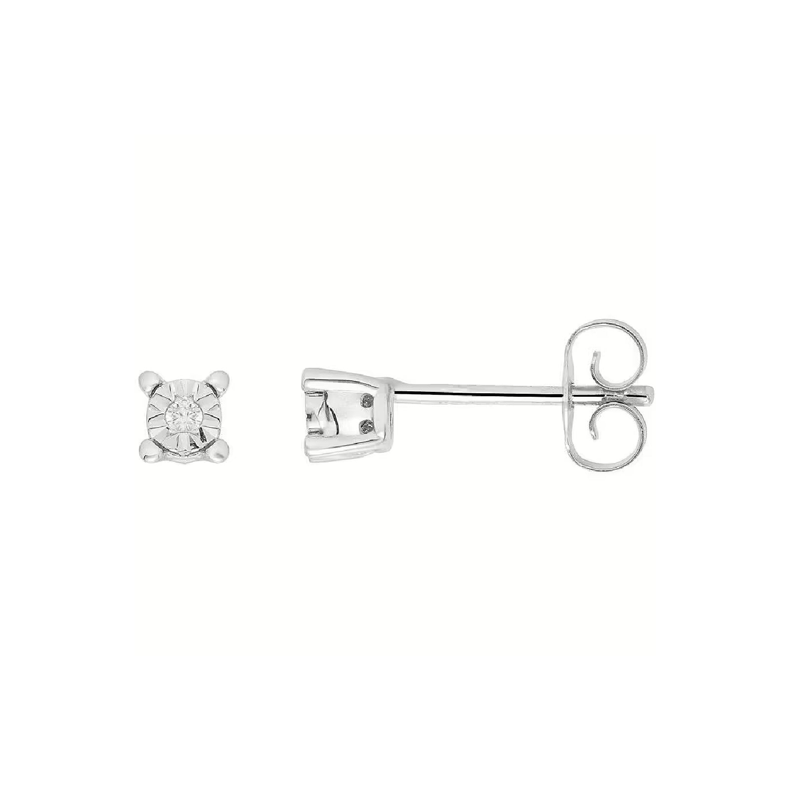 Orecchini da donna Comete oro bianco 9kt diamante 0,015ct MISURA UNICA