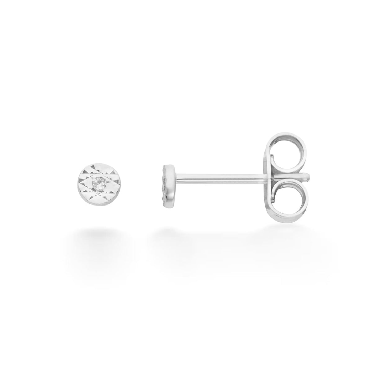 Orecchini lobo Comete in oro bianco 9kt e diamante 0,015ct MISURA UNICA