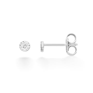 Orecchini lobo Comete in oro bianco 9kt e diamante 0,015ct MISURA UNICA