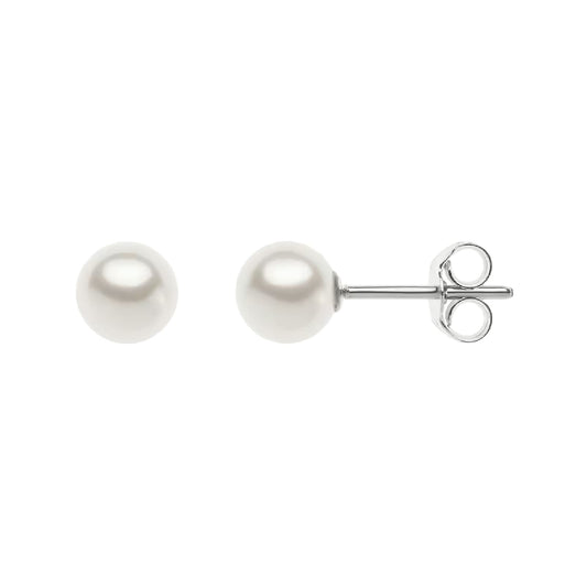 Orecchini Comete in oro bianco con perle coltivate 3,5/4 mm MISURA UNICA