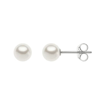 Orecchini Comete in oro bianco con perle coltivate 3,5/4 mm MISURA UNICA