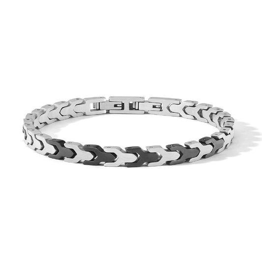 Bracciale catena Comete in acciaio con pvd nero da uomo 20 cm