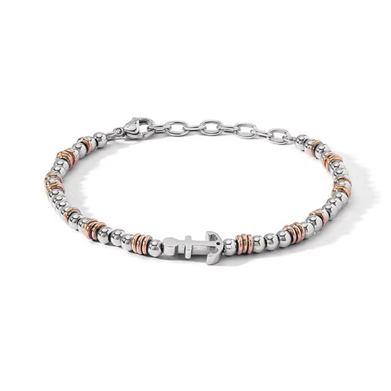 Bracciale catena da uomo Comete in acciaio con ancora Regolabile 19-21 cm