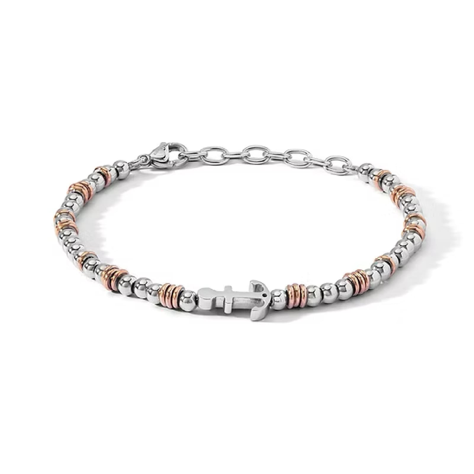 Bracciale catena da uomo Comete in acciaio con ancora Regolabile 19-21 cm