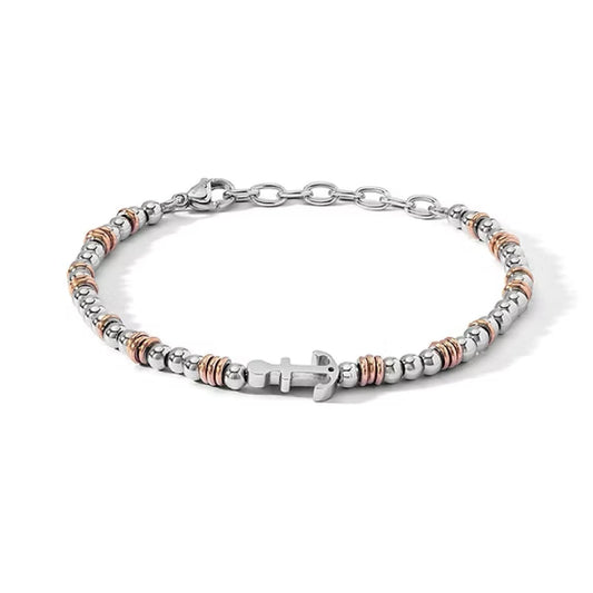 Bracciale catena da uomo Comete in acciaio con ancora Regolabile 19-21 cm