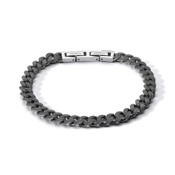 Bracciale Comete We Are unisex in argento brunito e acciaio 17 cm