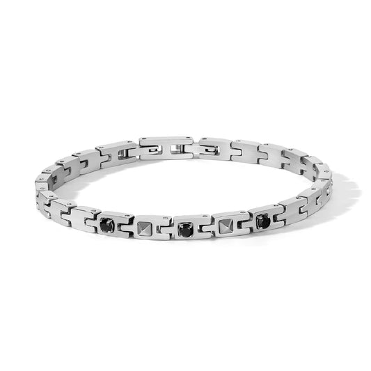 Bracciale catena Comete in acciaio pvd nero uomo 20 cm