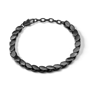 Bracciale catena Comete in acciaio con pdv nero da uomo 21 cm