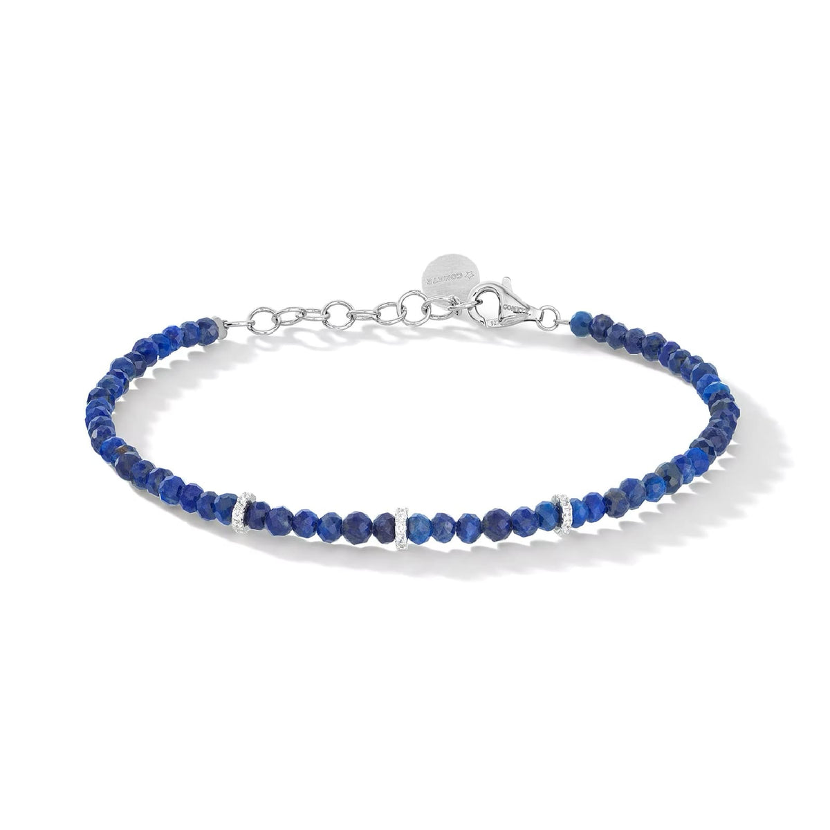 Bracciale catena Comete in argento lapis blu e zirconi 21 cm
