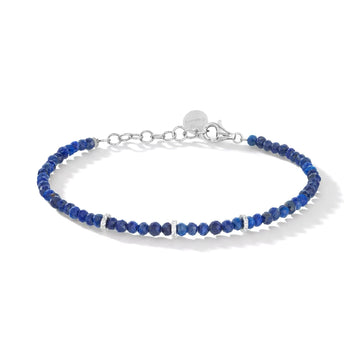 Bracciale catena Comete in argento lapis blu e zirconi 21 cm