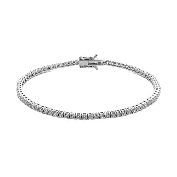 Bracciale tennis Comete in argento con zirconi bianchi 19 cm