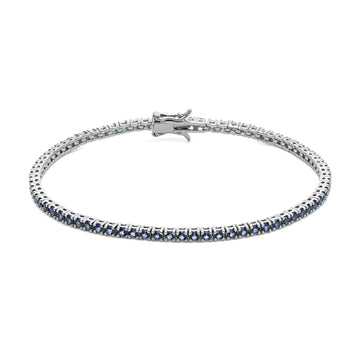 Bracciale tennis Comete in argento con zirconi blu 19 cm