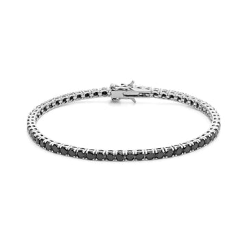 Bracciale tennis Comete in argento con zirconi neri 19 cm