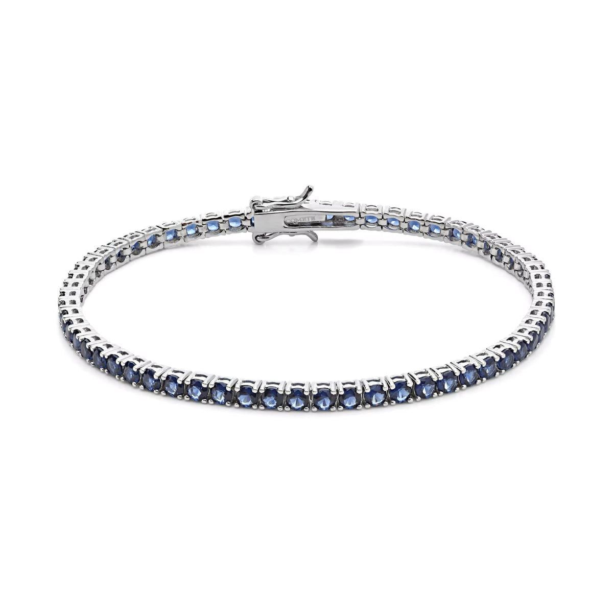 Bracciale tennis Comete in argento con zirconi blu 19 cm