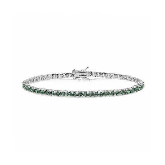 Bracciale tennis Comete in argento con zirconi verdi 19 cm
