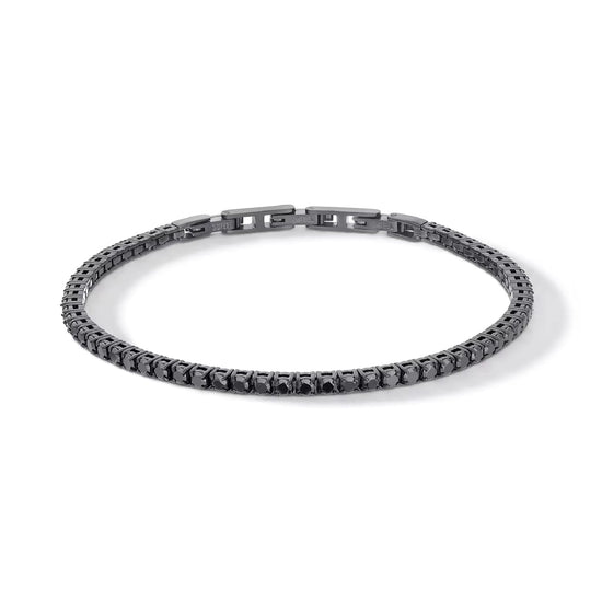 Bracciale tennis Comete in argento pvd nero e zirconi neri 21 cm