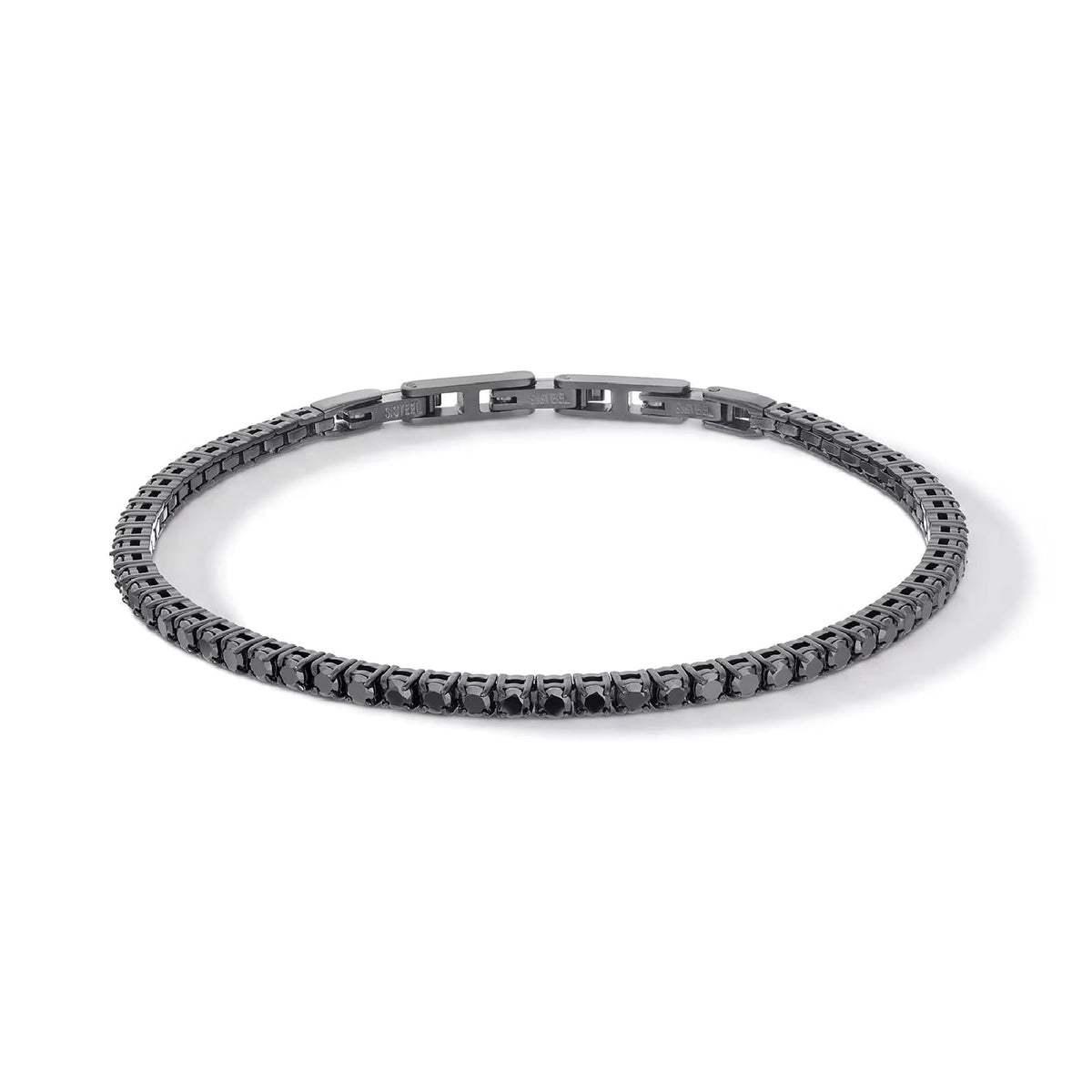 Bracciale tennis Comete in argento pvd nero e zirconi neri 21 cm